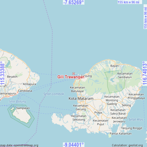 Gili Trawangan on map