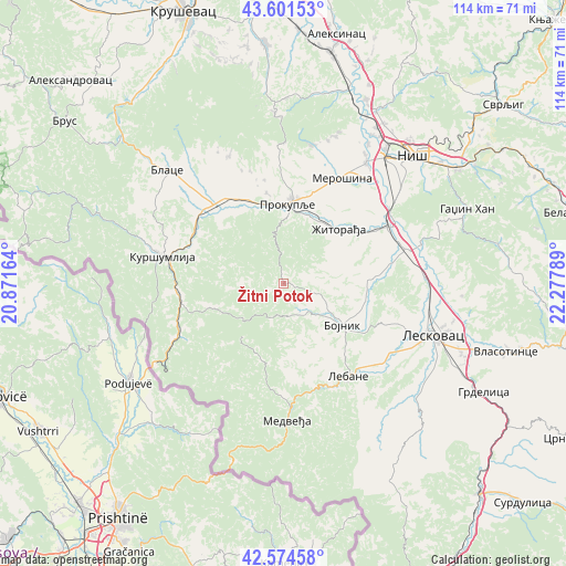Žitni Potok on map