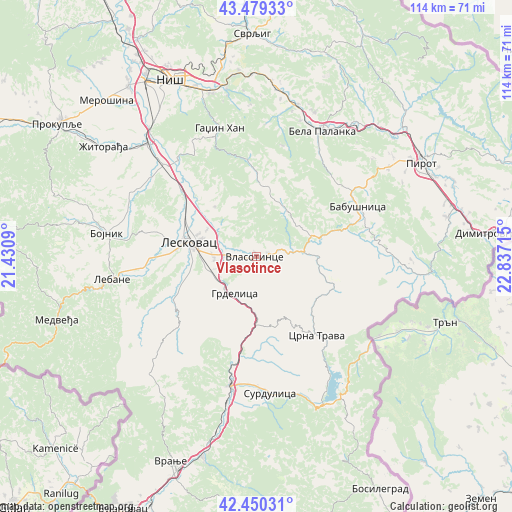 Vlasotince on map