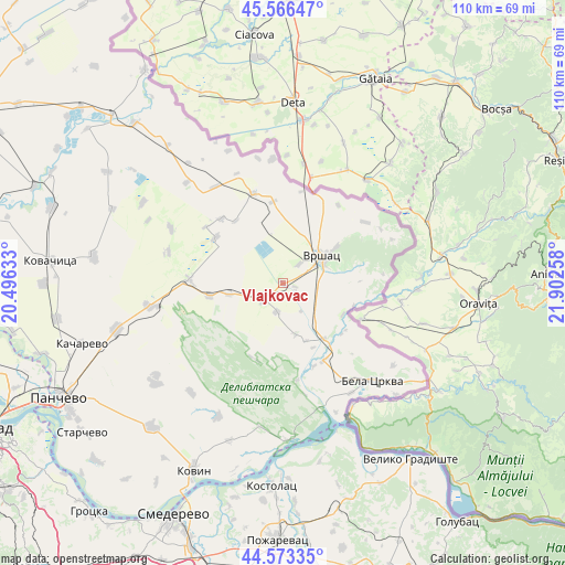 Vlajkovac on map