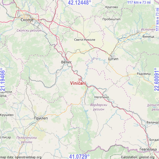 Viničani on map