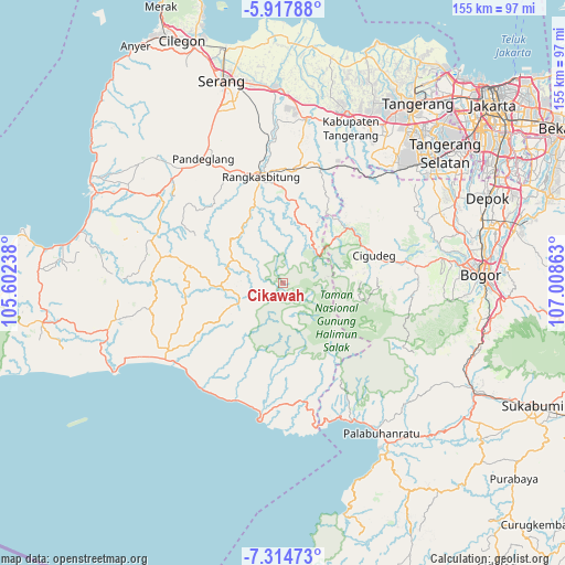 Cikawah on map