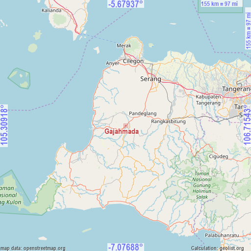 Gajahmada on map