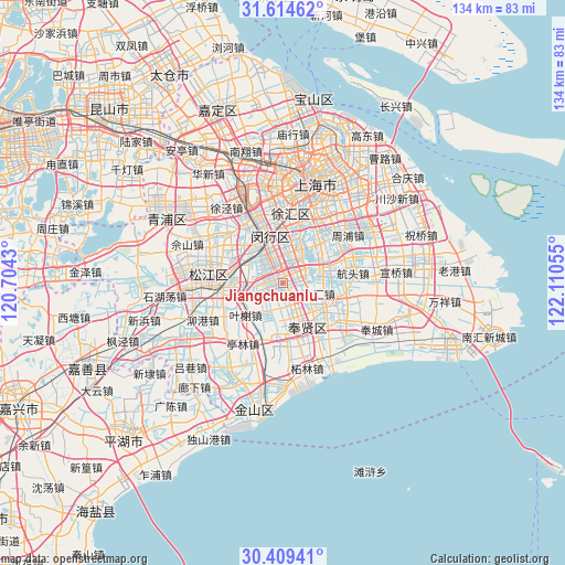 Jiangchuanlu on map