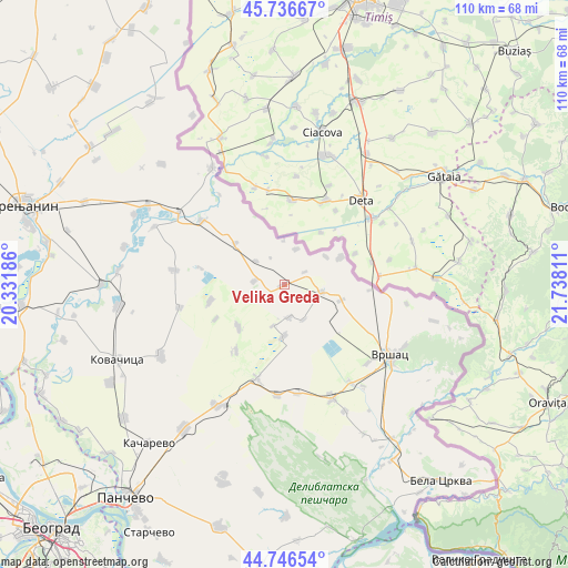 Velika Greda on map