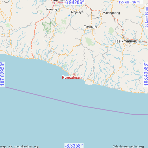 Puncaksari on map