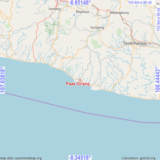 Paas Girang on map