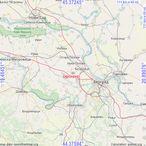 Ugrinovci on map