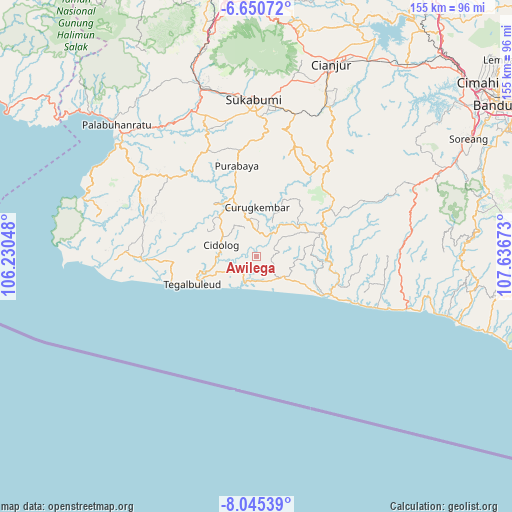 Awilega on map