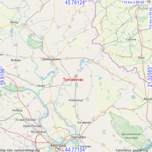 Tomaševac on map