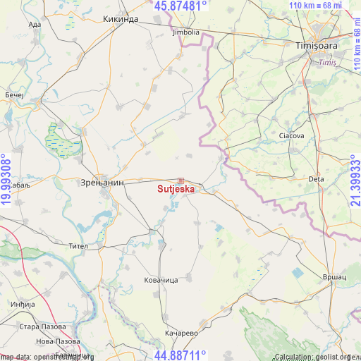 Sutjeska on map