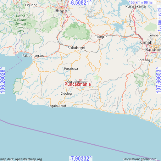 Puncakmanis on map