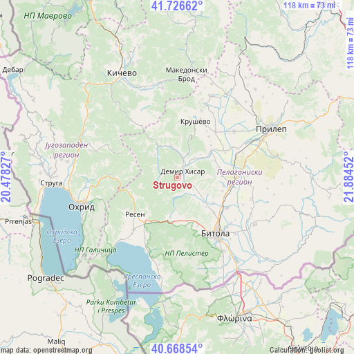Strugovo on map