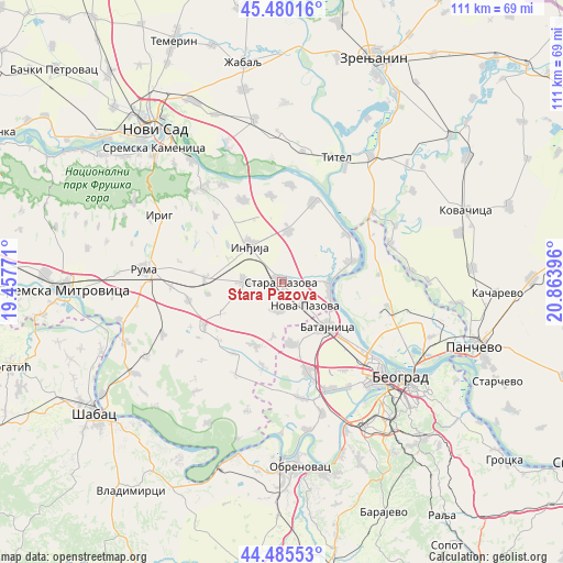 Stara Pazova on map