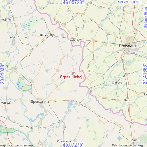 Srpski Itebej on map