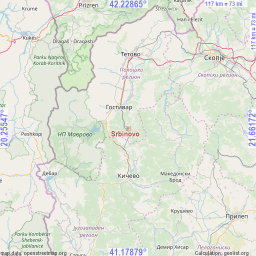 Srbinovo on map
