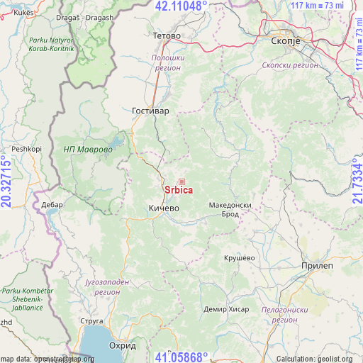 Srbica on map