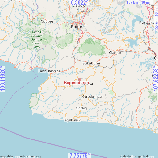 Bojongduren on map