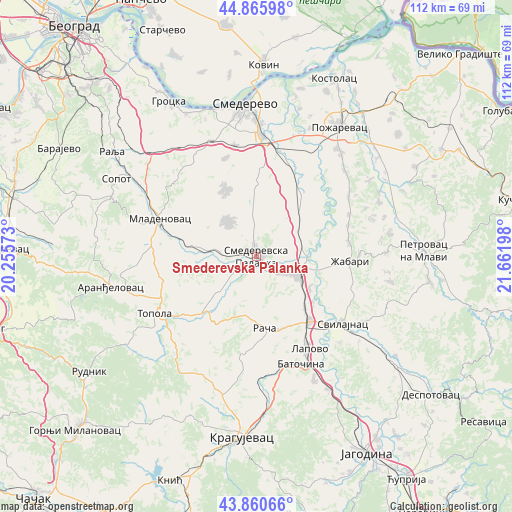 Smederevska Palanka on map