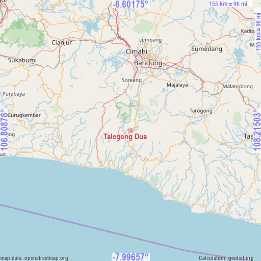 Talegong Dua on map