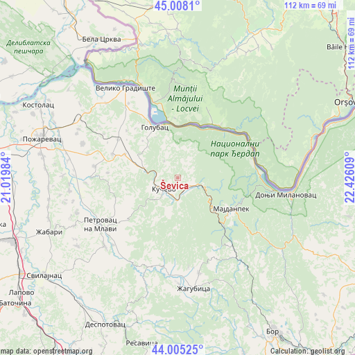 Ševica on map