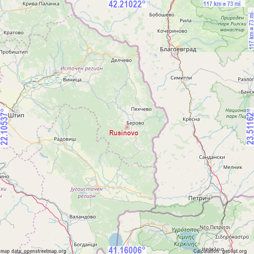 Rusinovo on map