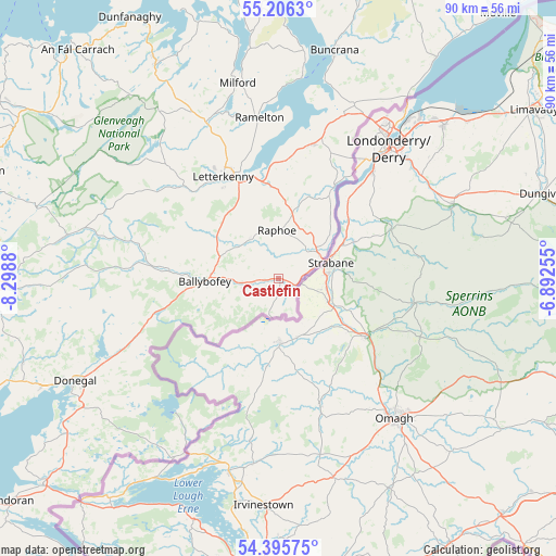 Castlefin on map