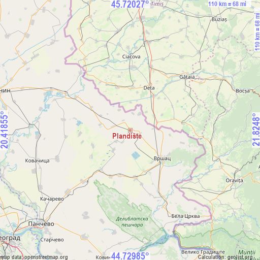 Plandište on map