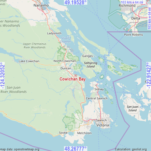 Cowichan Bay on map
