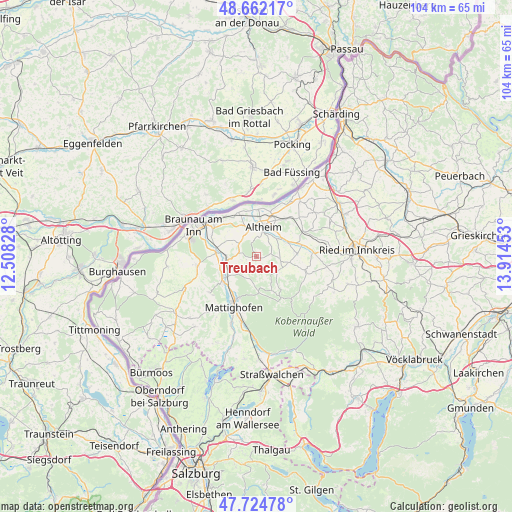 Treubach on map