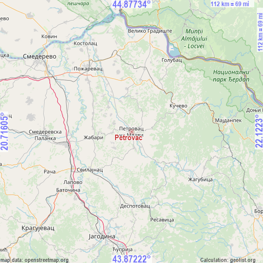 Petrovac on map