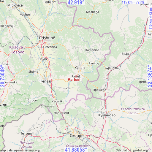 Partesh on map