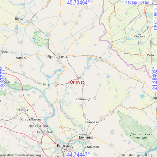 Orlovat on map