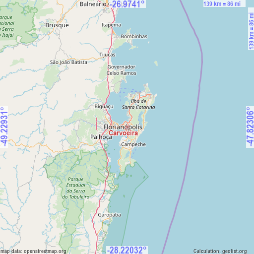 Carvoeira on map