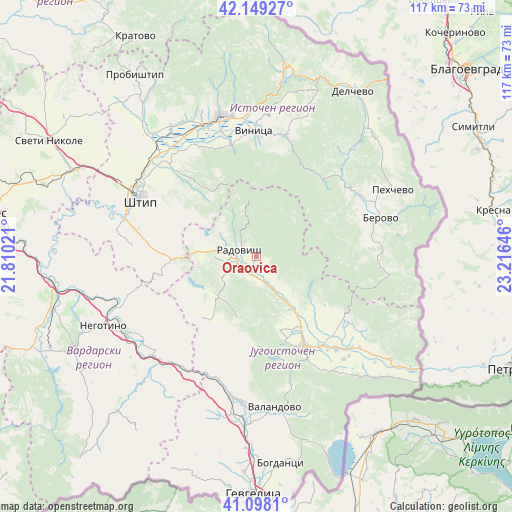 Oraovica on map