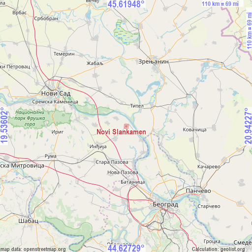 Novi Slankamen on map