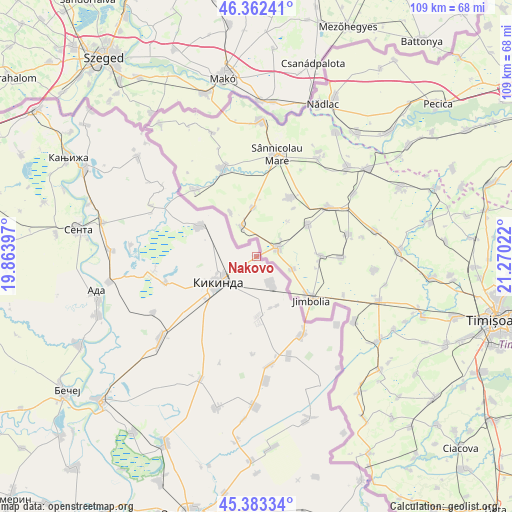 Nakovo on map