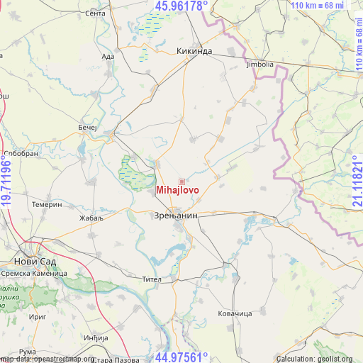 Mihajlovo on map