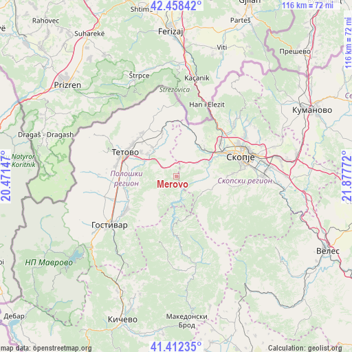 Merovo on map