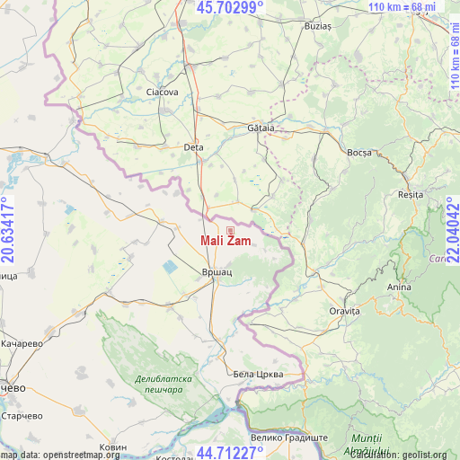 Mali Žam on map