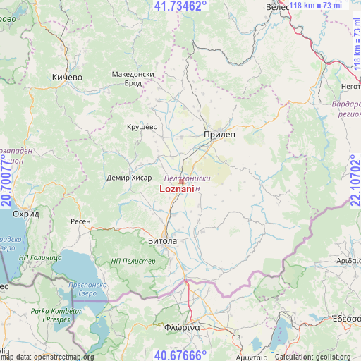 Loznani on map