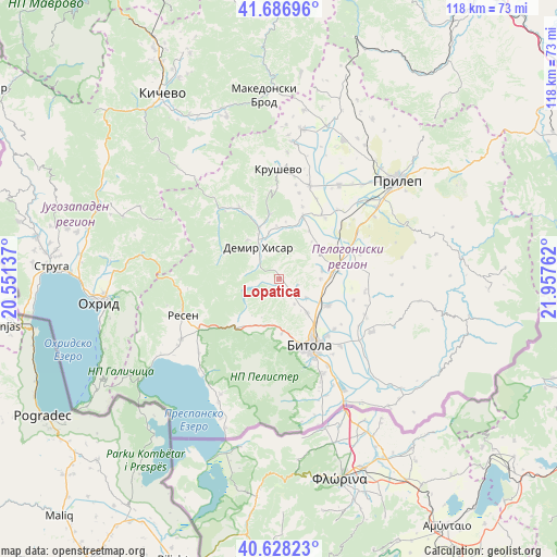 Lopatica on map