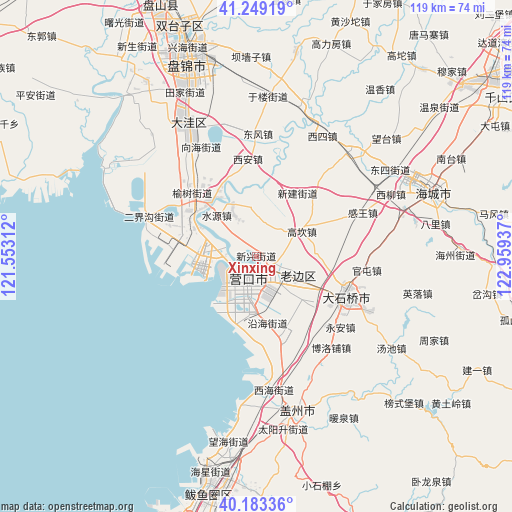 Xinxing on map