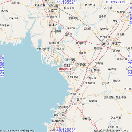 Qinghua on map