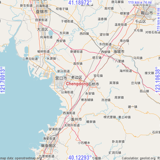 Chengdong on map