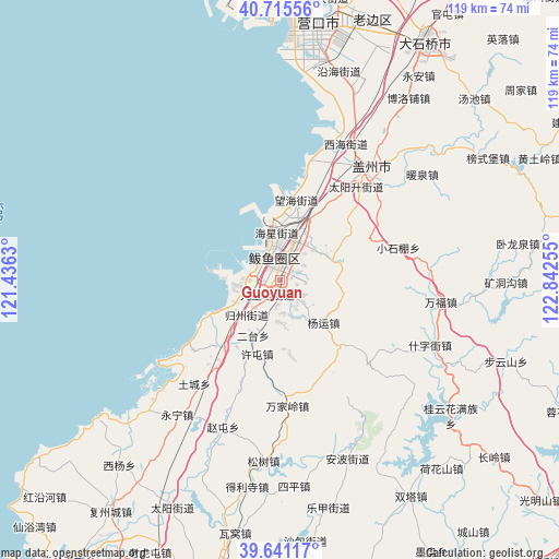 Guoyuan on map