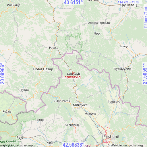 Leposaviq on map