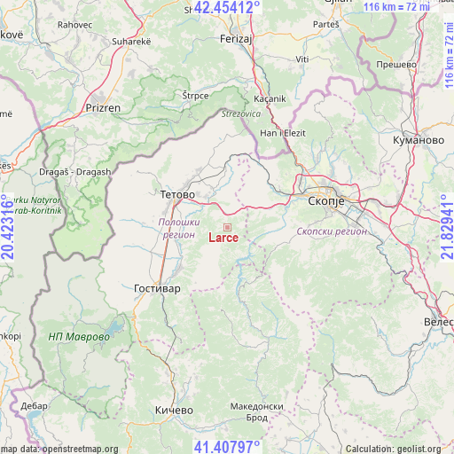 Larce on map