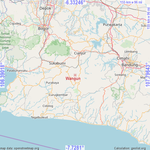 Wangun on map
