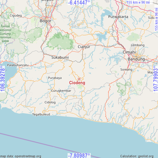 Ciodeng on map